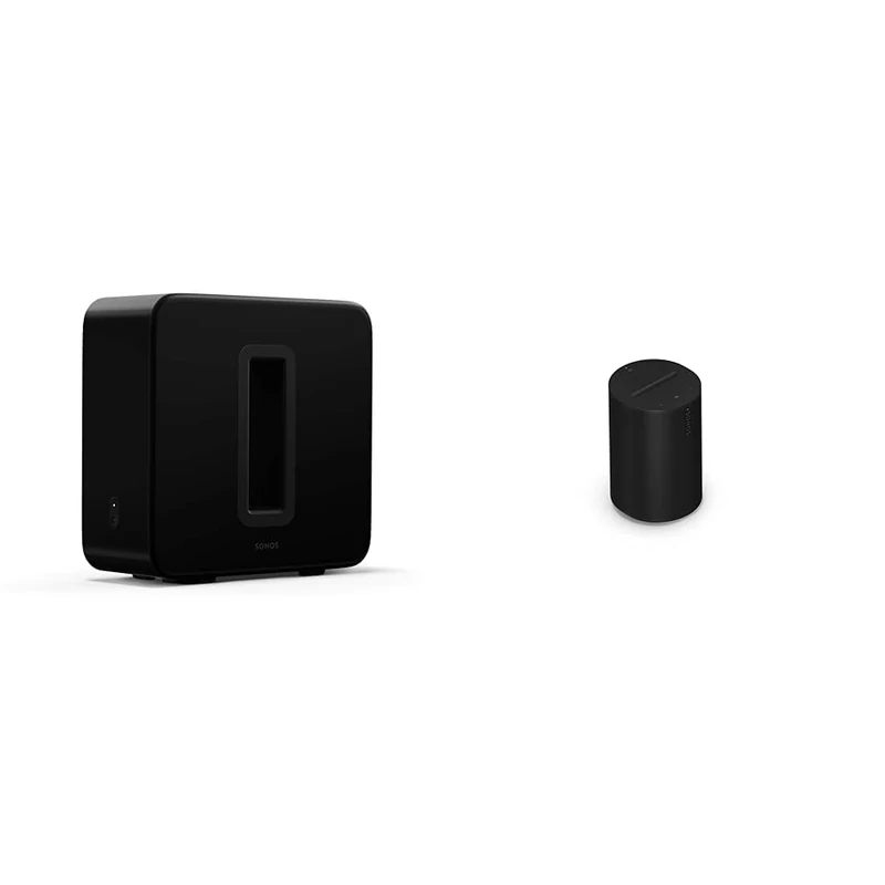 Sonos SUB (GEN3) Black & Era 100 - An icon, remastered. Next-gen acoustics. New look. Now with Bluetooth®. Introducing Era 100. Hear what you've been missing. (Black)