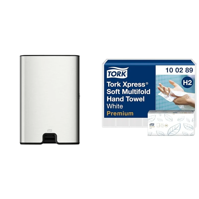 Tork Xpress Multifold Hand Towel Wall Mounted Dispenser - Stainless Steel, Single Dispensing & Premium Paper Towels with High-Absorbency