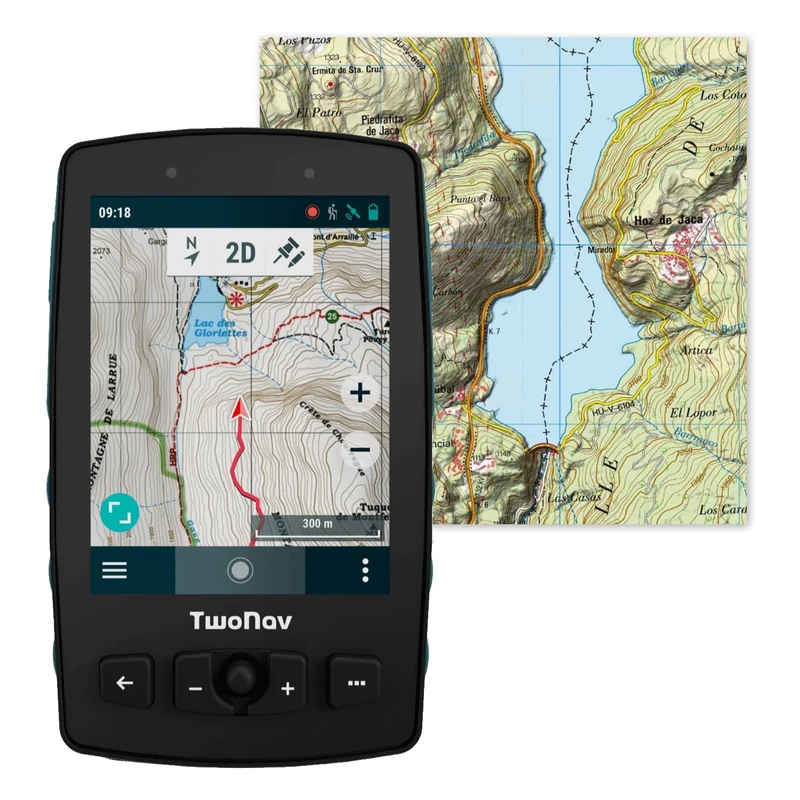 TwoNav Adventure 2 Plus (32 GB) + Full Mole Spain Map, Handheld GPS with 3.7 Inch Wide Screen, Buttons and Joystick for Mountaineering, Climbing, Trekking or Hiking. Turquoise