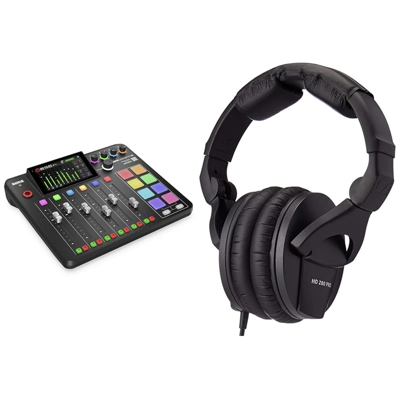 RØDE RØDECaster Pro II All-in-One Production Solution for Podcasting, Streaming, Music Production & Sennheiser HD 280 PRO Closed-Back Over-Ear DJ & Monitoring Headphones