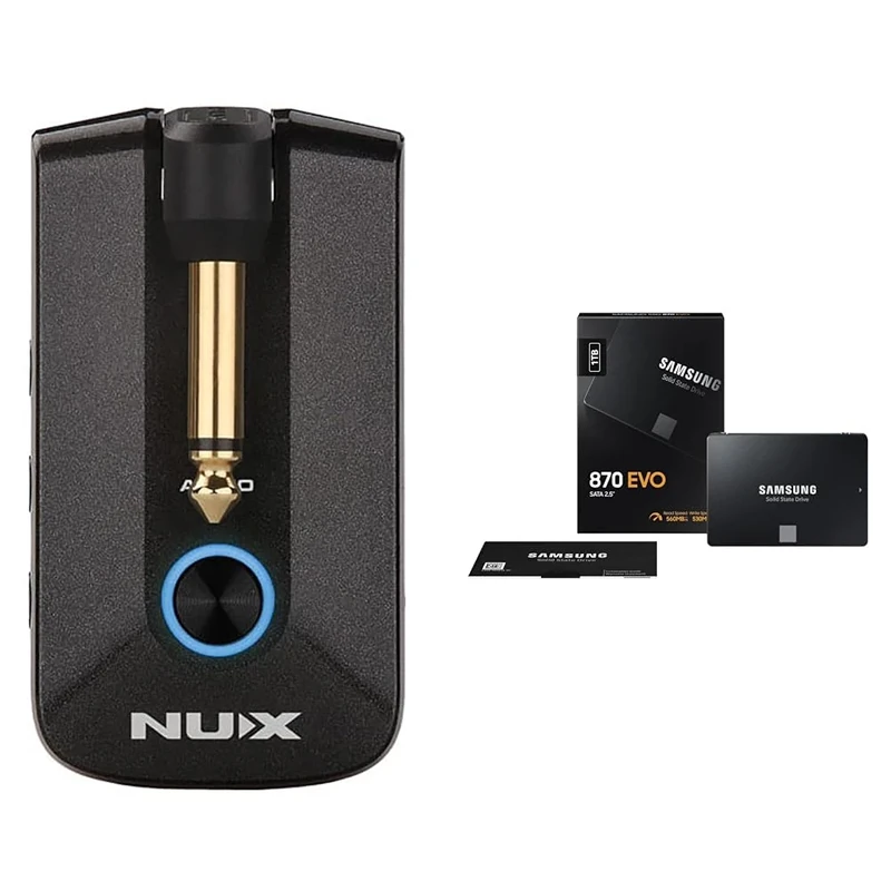 NUX | Mighty Plug Pro Headphone Amp for Guitar and Bass Players In a Pocket-Size and Pocket-Friendly & Samsung SSD 870 EVO, 1 TB, Form Factor 2.5 and rdquo;, Intelligent Turbo Write, Magician