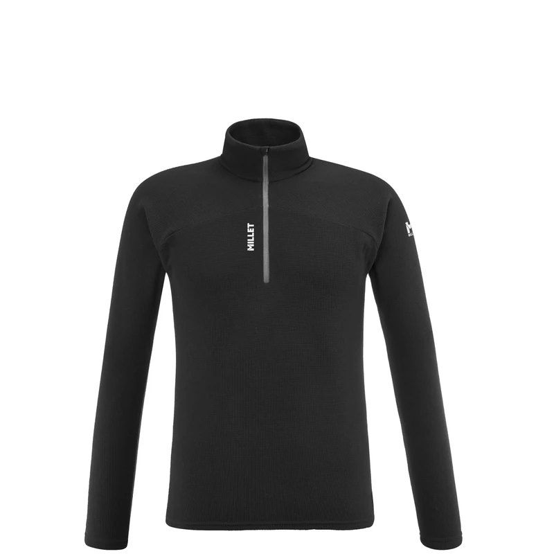 MILLET - K Lightgrid PO M - Men's Lightweight Fleece - Mountaineering, Approach, Hiking, Lifestyle, Black - Black