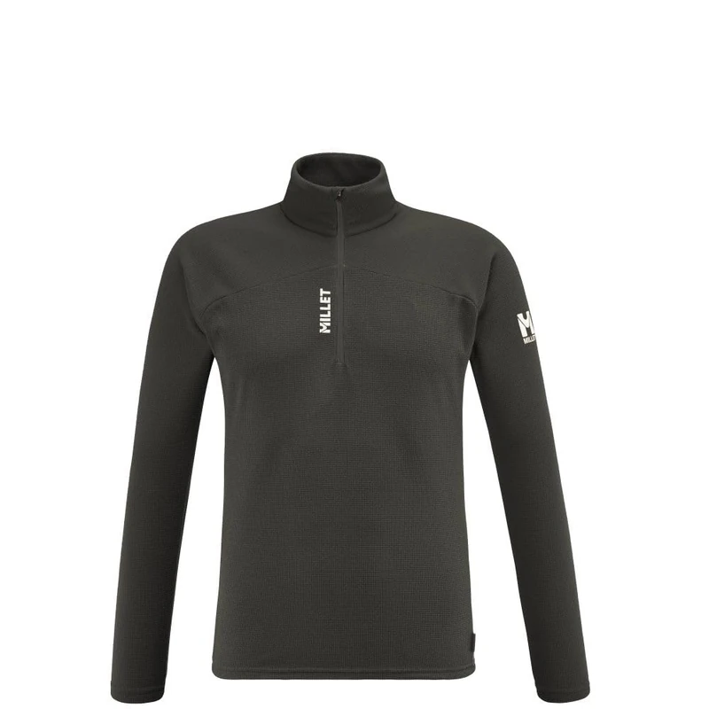 MILLET - K Lightgrid PO M - Men's Lightweight Fleece - Mountaineering, Approach, Hiking, Lifestyle, Black - Black