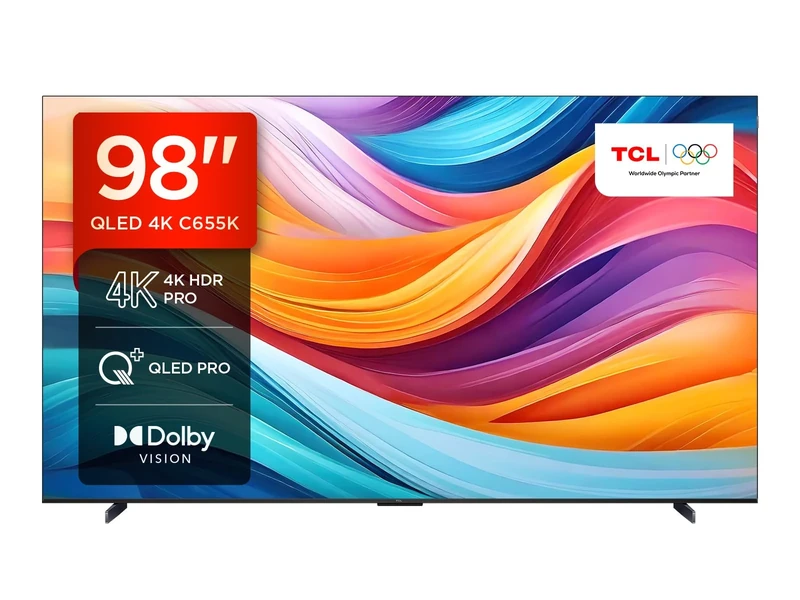 TCL 98C655K 98-inch 144Hz, QLED Pro Television, 4K Ultra HD, Smart TV Powered by Google TV (Dolby Vision & Atmos, Motion Clarity, Hands-Free Voice Control, Compatible with Google Assistant & Alexa)