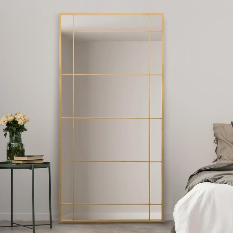 The Tabula - New Gold Metal Framed Window Wall or Leaner Mirror 71" X 35" (180CM X 90CM)