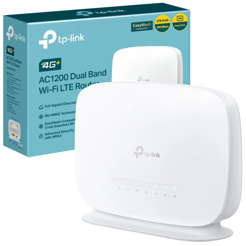 TP-Link Archer MR515 AC1200 4G+ Cat6 WiFi Router, Gigabit Port with SIM Slot, Mobile Wifi, Super Fast LTE, Internal Antenna, MU-MIMO, Plug & Play