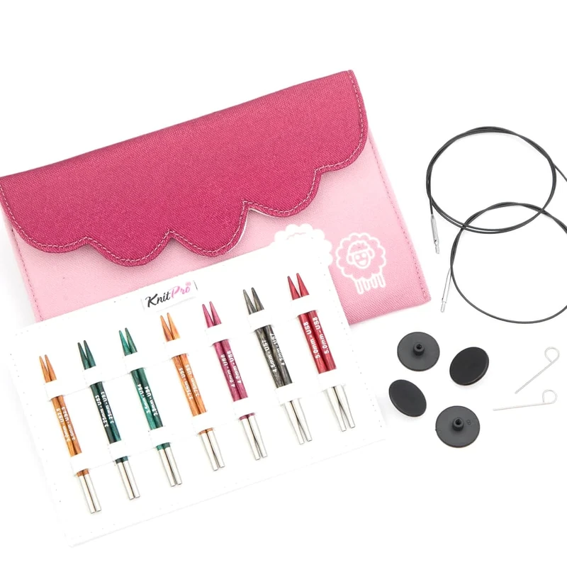 KnitPro Dreamz Midi Interchangeable Circular Needle Set 4" (10cm) | 7 Sizes (3mm to 5mm)