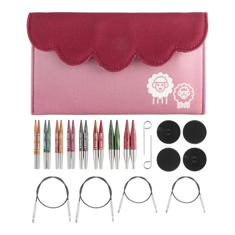 KnitPro Dreamz Mini Interchangeable Circular Needle Set 2" (5cm) | 8 Sizes (3mm to 6mm)