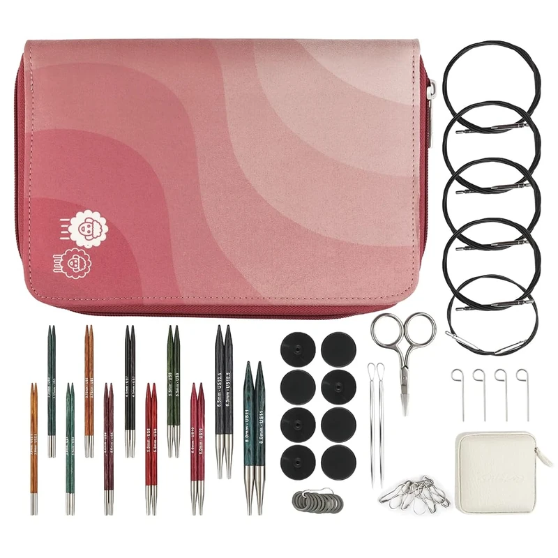 KnitPro Dreamz Regal Interchangeable Circular Needle Set 4" (10cm) | 11 Sizes (3mm to 8mm)