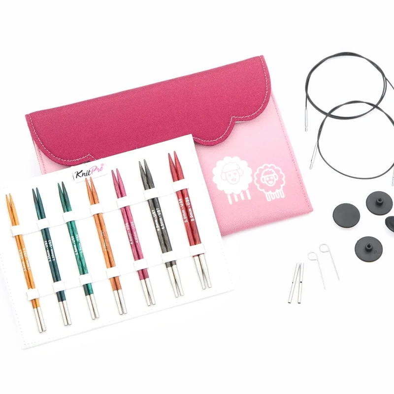 KnitPro Dreamz Midi Interchangeable Circular Needle Set 5" (13cm) | 7 Sizes (3mm to 5mm)