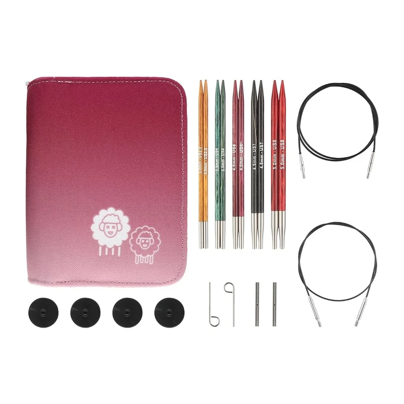 KnitPro Dreamz Starter Interchangeable Circular Needle Set 5" (13cm) | 5 Sizes (3mm to 5mm)