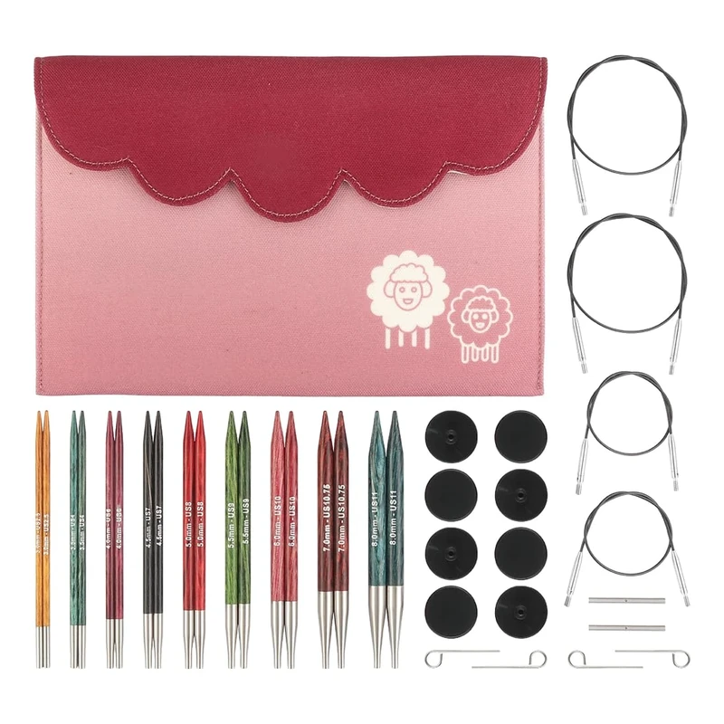 KnitPro Dreamz Deluxe Interchangeable Circular Needle Set 5" (13cm) | 9 Sizes (3mm to 8mm)