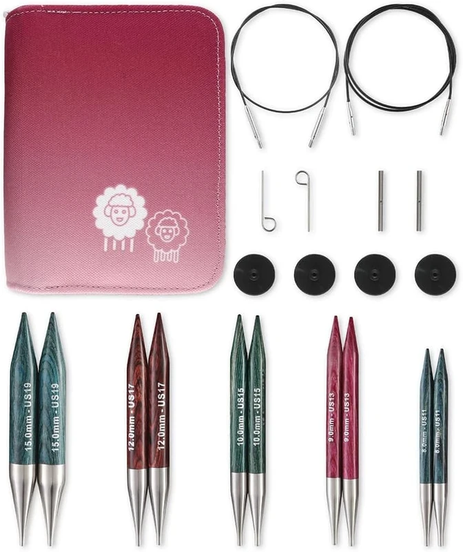 KnitPro Dreamz Chunky Interchangeable Circular Needle Set 5" (13cm) | 5 Sizes (8mm to 15mm)