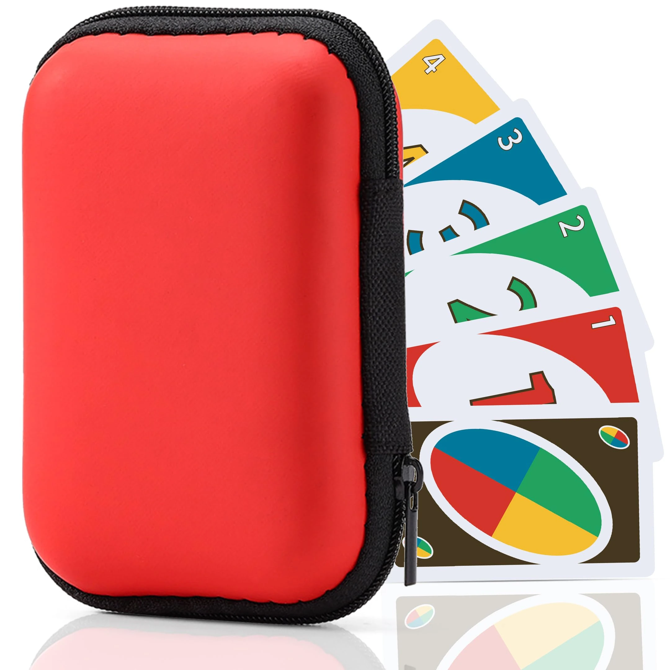 mwellewm Playing Cards Case for UNO, Card Game Case, Practical Playing Card Game Box Holder Storage Box (Red)