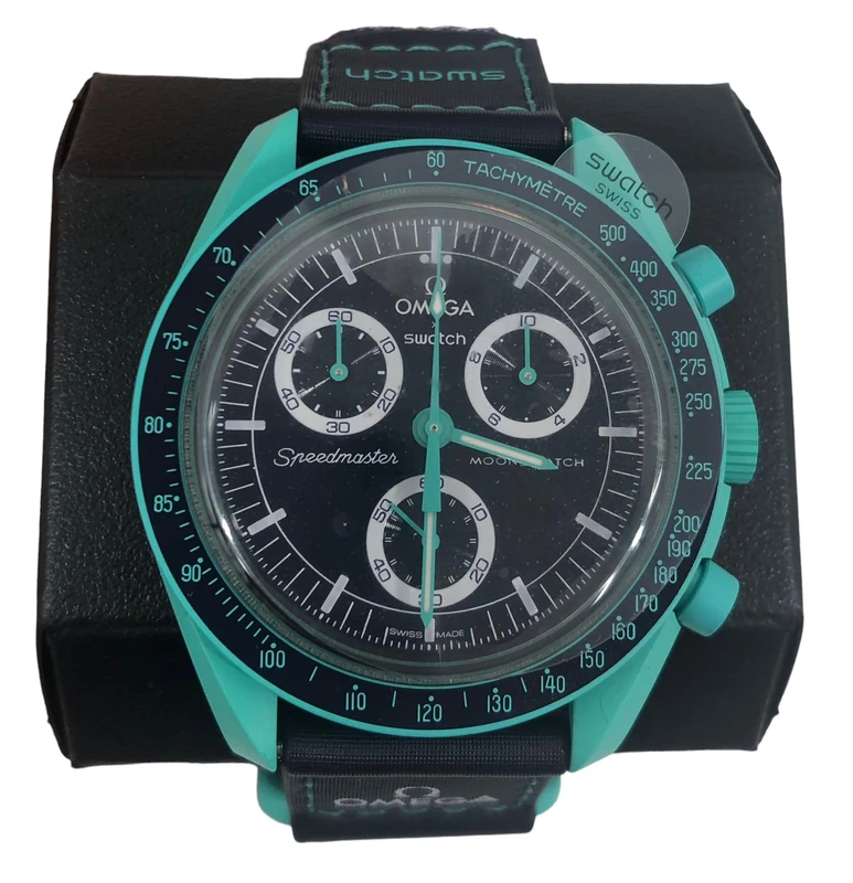 Swatch MoonSwatch Omega x Mission to Earth Polar Lights Bioceramic Wrist Watch - Image 1