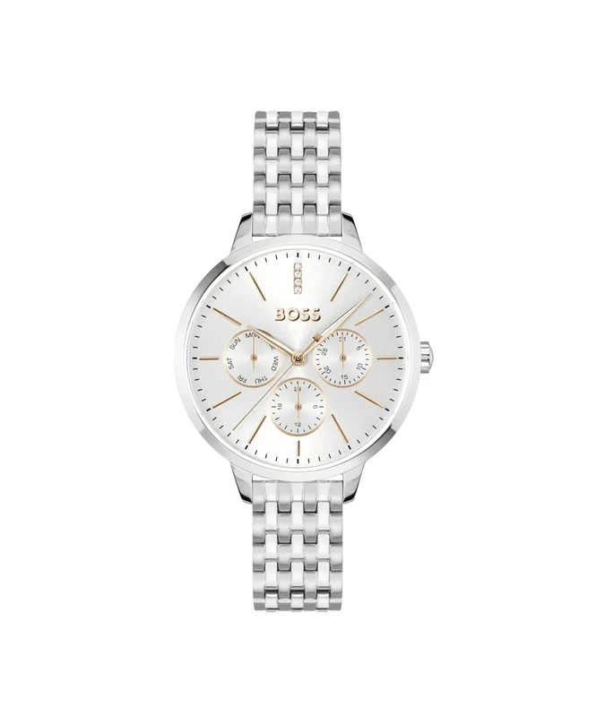 BOSS Analogue Multifunction Quartz Watch for Women Symphony LE Collection with Silver Stainless Steel Bracelet - 1502781