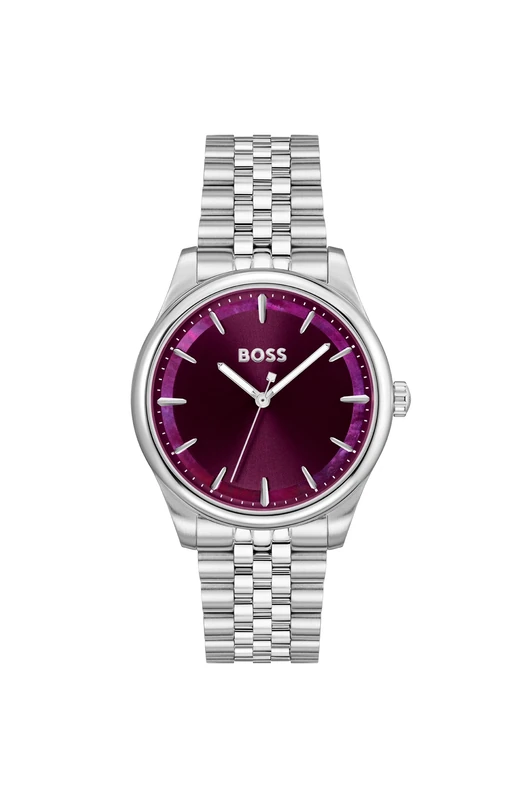 BOSS Three Hand Quartz Movement Watch for Women Graceful Collection with Silver Stainless Steel Bracelet - 1502778