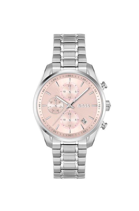 BOSS Analogue Multifunction Quartz Watch for Women Grand Tour Ladies Collection with Silver Stainless Steel Bracelet - 1502765