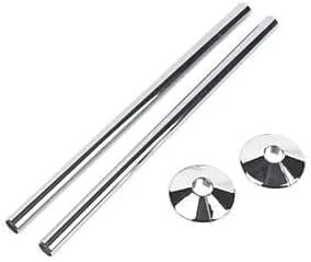 Radiator Pipe Sleeve Covers and Pipe Collars in Chrome Effect 15mm x 200mm (2 x 2 Pack)