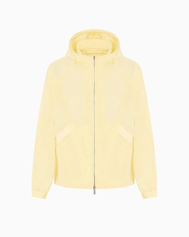 Armani Exchange Men's Urban Heighs, Colour Contrast, Logo Tab Blouson Jacket, Pale Hay, L, Pale Hay, L