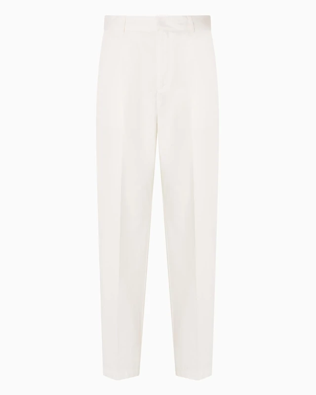 Armani Exchange Men's Blue Edition, Metal Logo Plate, welt Pocket Casual Pants, Off White,