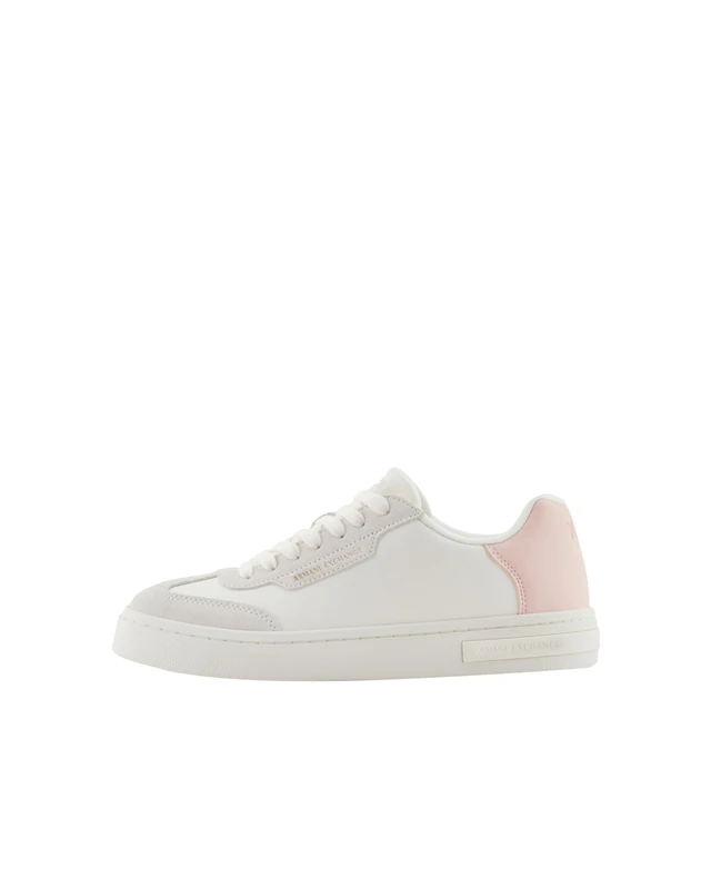 Armani Exchange Women's London Trainers, Off White Light Rose, 7 UK
