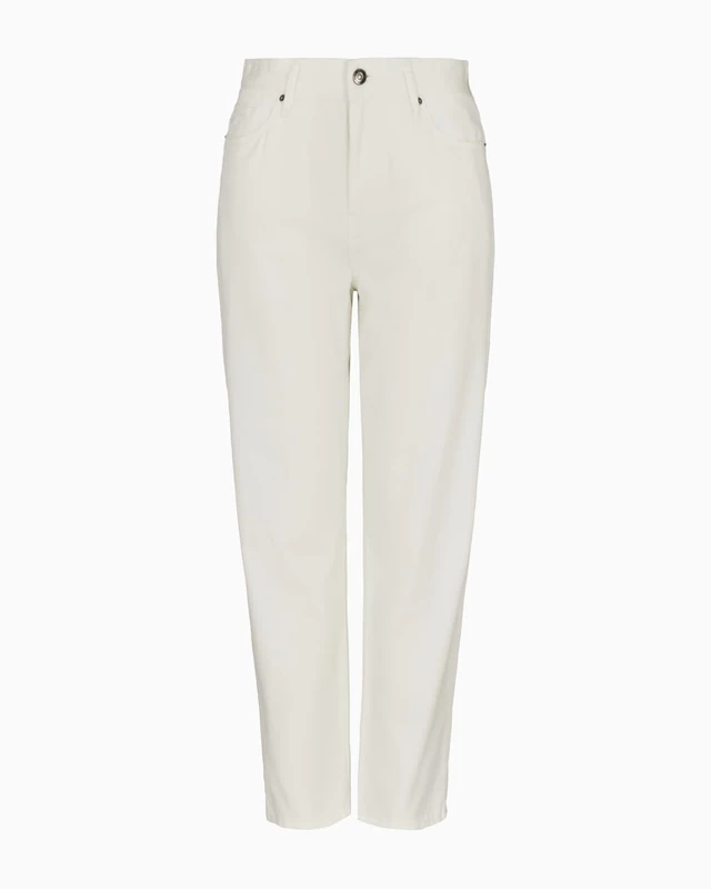 Armani Exchange Women's Seven Magic Mountain Cropped Fit Logo Patch Jeans, White (White Denim), W25