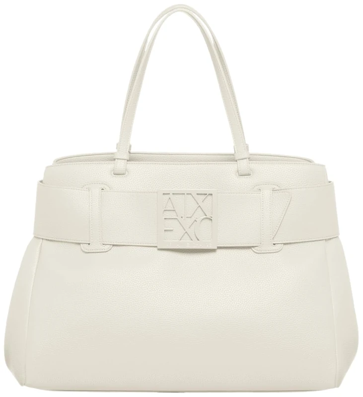 Armani Exchange Women Susie, Sustainable, Soft Braided Shopping, Off White, One Size