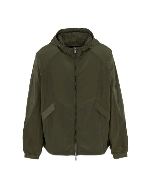 Armani Exchange Men's Urban Heighs, Color Contrast, Logo Tab Blouson Jacket, Black Ink, XL