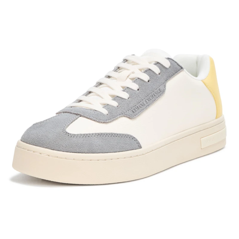 Armani Exchange Men's London Trainers, Off White Pale Hay, 12 UK - Image 1