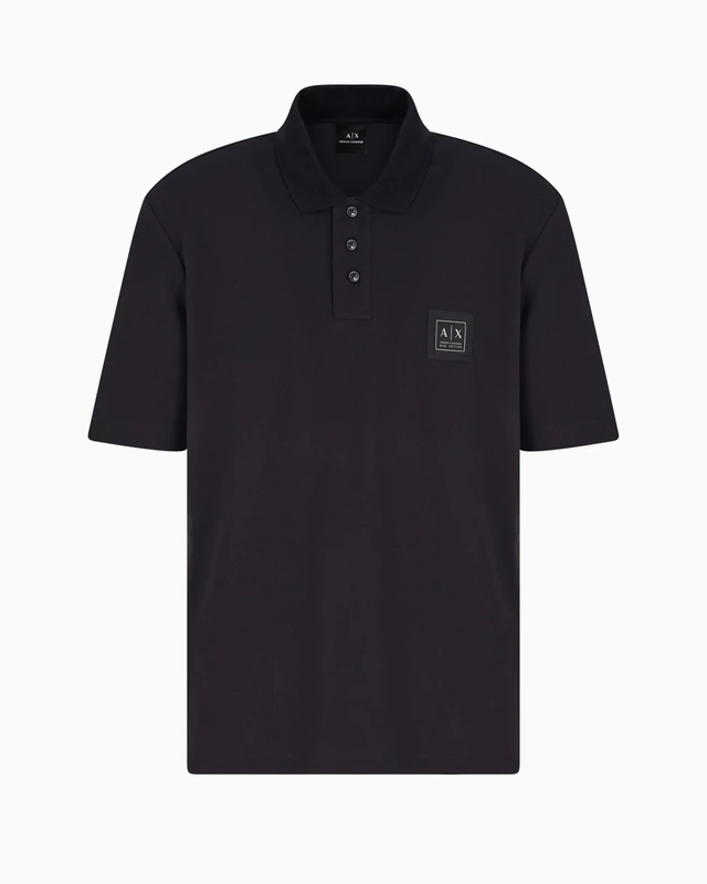Armani Exchange Men's Blue Edition, Logo Patch Polo Shirt, deep Navy, M