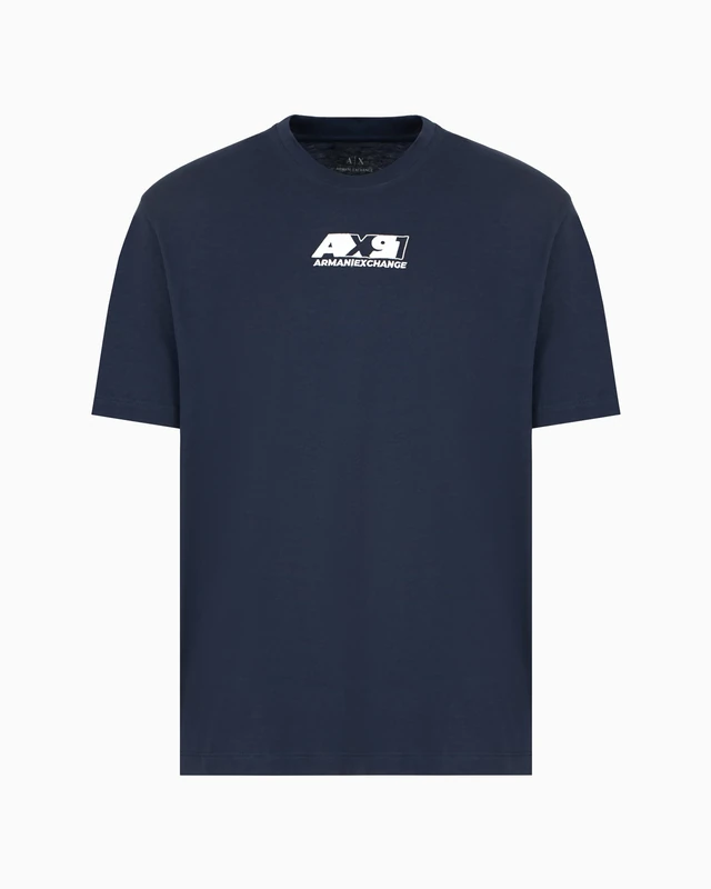 Armani Exchange Men's Utility Edge, Sustainable, Emboidered Logo, Regular Fit, Blue, S, deep Navy, S