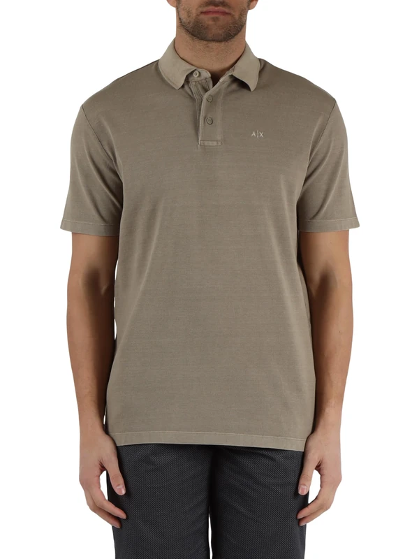 Armani Exchange Men's Urban Heights Embroidered Logo Polo Shirt, Roasted Cashew, S