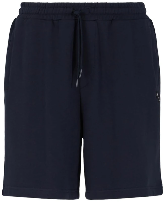 Armani Exchange Men's Utility Edge, Sustainable, Embroidered Logo, Shorts, Blue, XL, Ashley Blue, XL