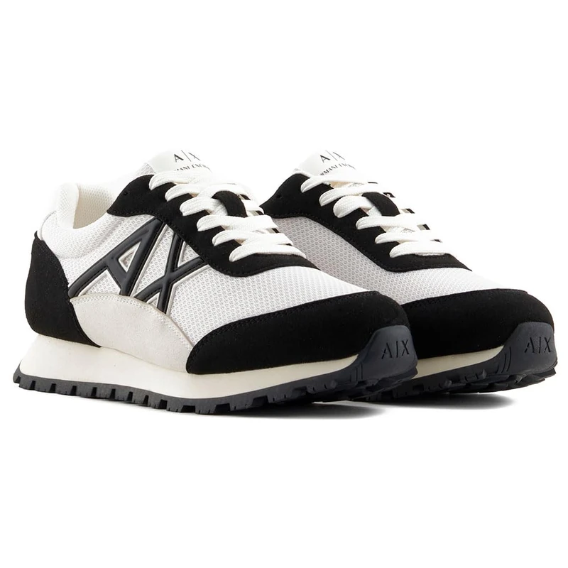 Armani Exchange Women's Drop Trainers, Off White Black, 8 UK