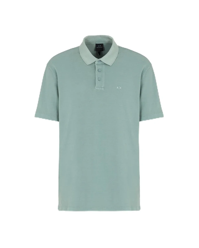 Armani Exchange Men's Urban Heights Embroidered Logo Polo Shirt, Lead, S