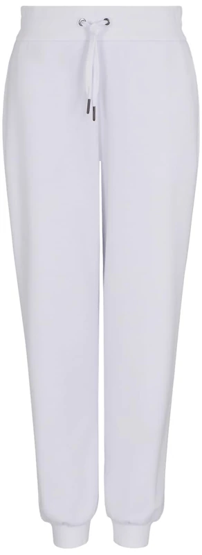 Armani Exchange Women's Lost in Sounds, Sustainable, Tonal Logo Print Sweatpants, Optic White,