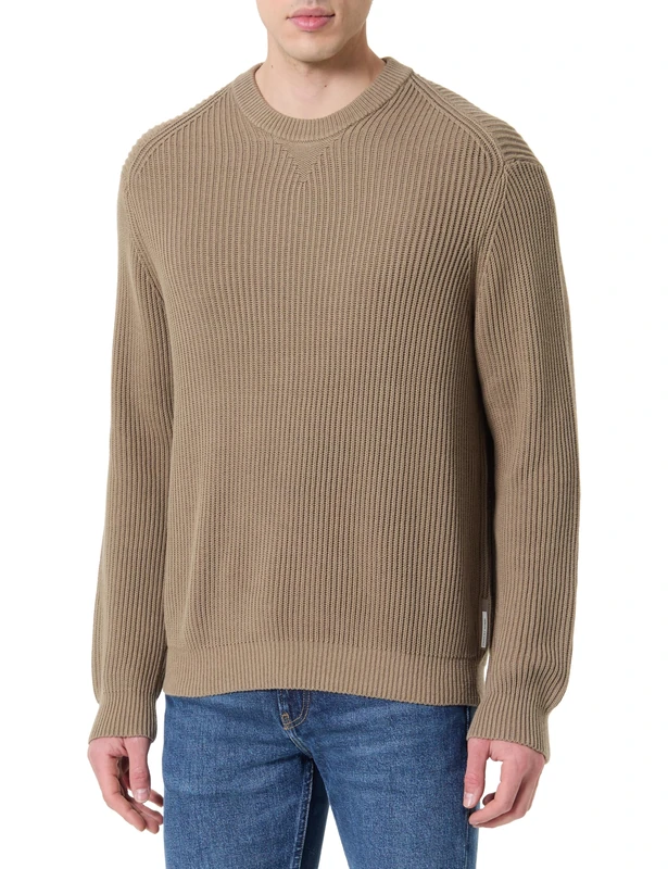 Armani Exchange Men's Utility Edge, Stitch Details, Sweater, Blue, 3XL, Ashley Blue, XXXL