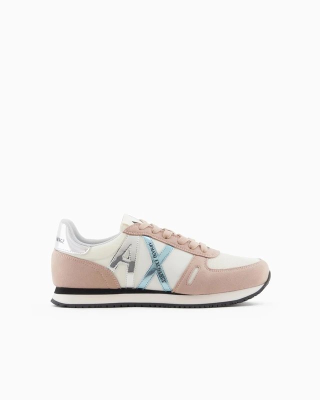 Armani Exchange Women's Rio Side Logo Trainers, Off White + Mirrage, 35 EU, Off White Mirage, 2/2.5 UK