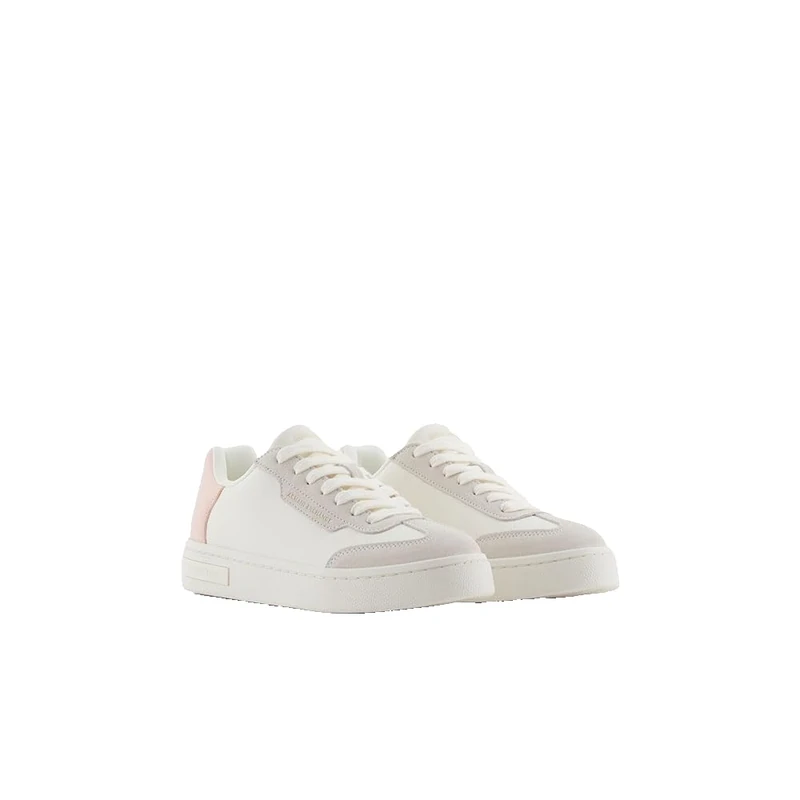 Armani Exchange Women's London Trainers, Off White Light Rose, 8 UK
