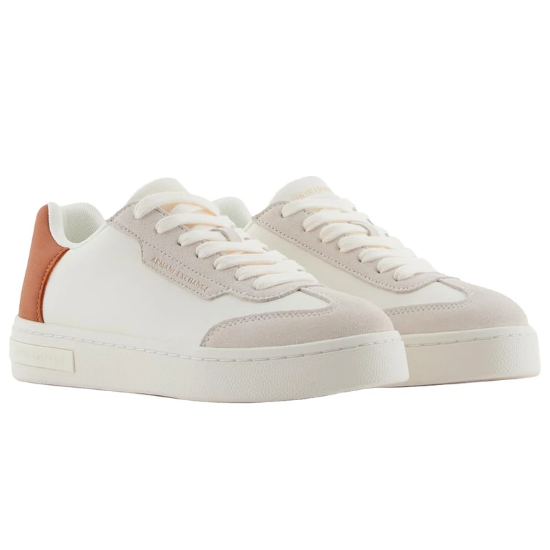 Armani Exchange Women's London Trainers, Off White Caram Cafe, 4.5 UK