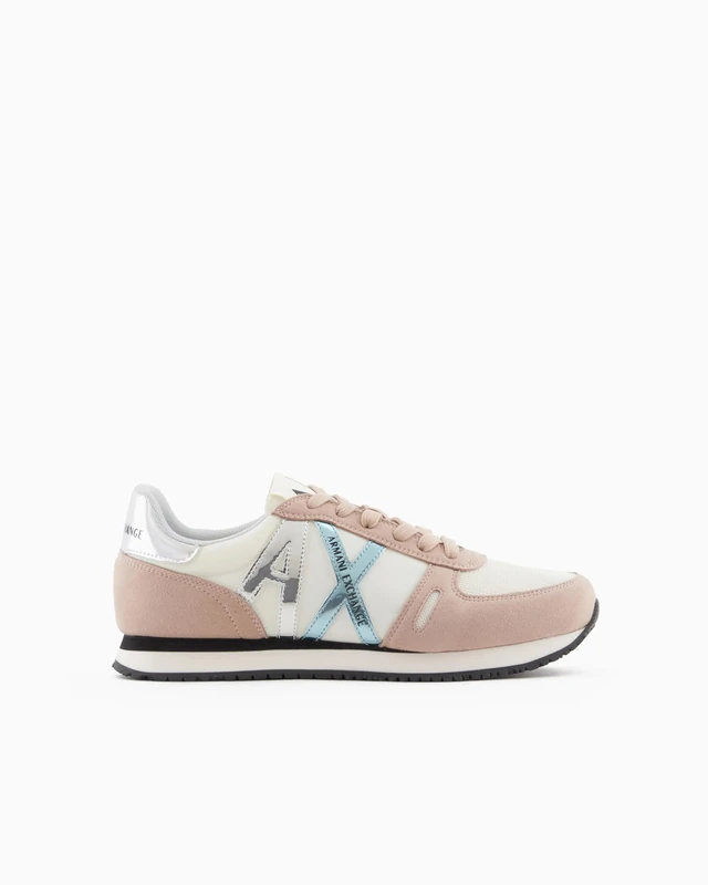 Armani Exchange Women's Rio Side Logo Trainers, Off White + Mirrage, 38.5 EU, Off White Mirage, 5.5 UK