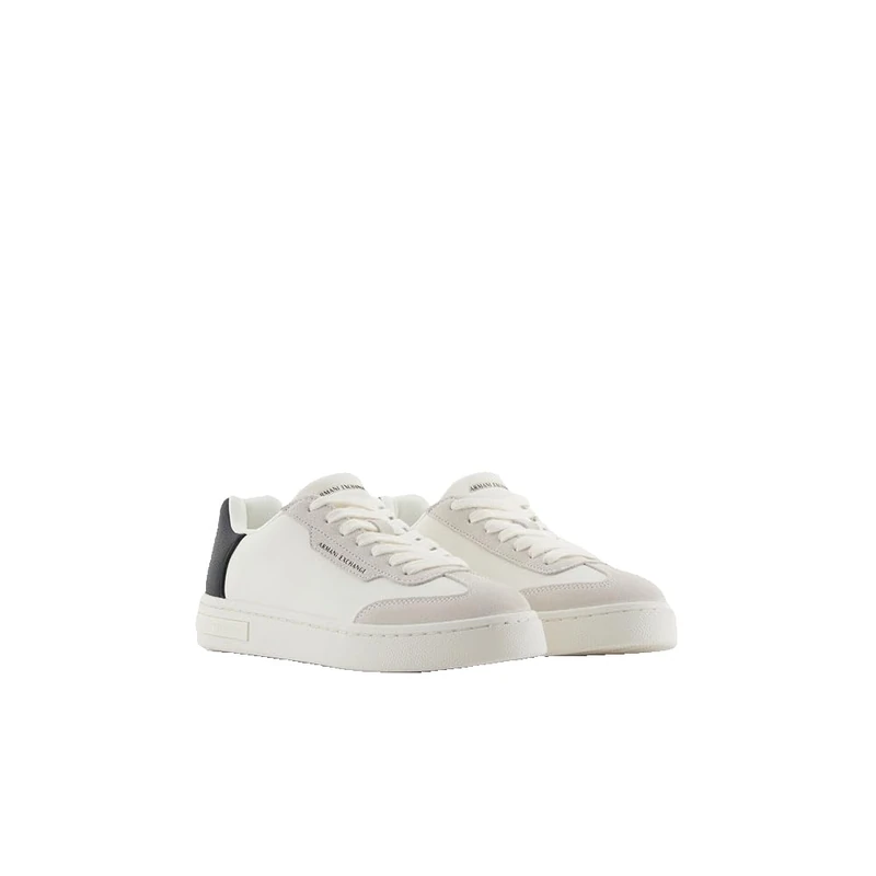 Armani Exchange Women's London Trainers, Off White Black, 6.5 UK