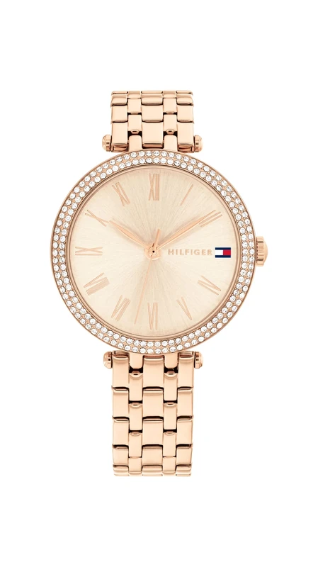 Tommy Hilfiger Three Hand Quartz Movement Watch for Women with Rose Gold Colored Stainless Steel Bracelet - 1782721