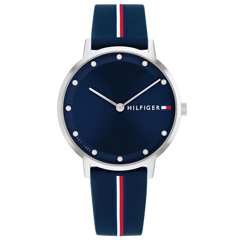 Tommy Hilfiger Two Hand Quartz Movement Watch for Women with Blue Silicone Bracelet - 1782736