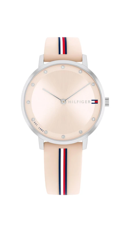 Tommy Hilfiger Two Hand Quartz Movement Watch for Women with Pink Silicone Bracelet - 1782737