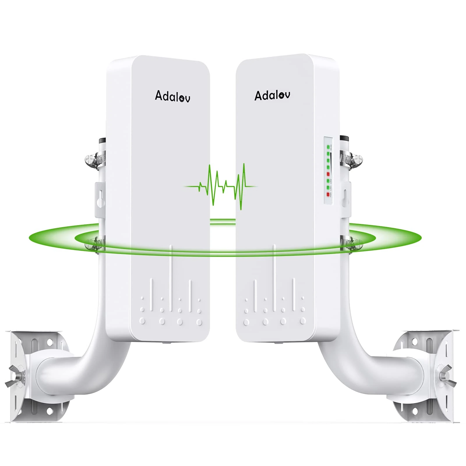 AdaLov CPE660 Wireless Bridge with Bracket Mounts, 5.8G Point to Point WiFi Bridge Outdoor PtP/PtMP with 14 dBi High-Gain Antenna, IP65 Waterproof, 3KM Extend Network to Outbuildings/Barn/Shop/Garage