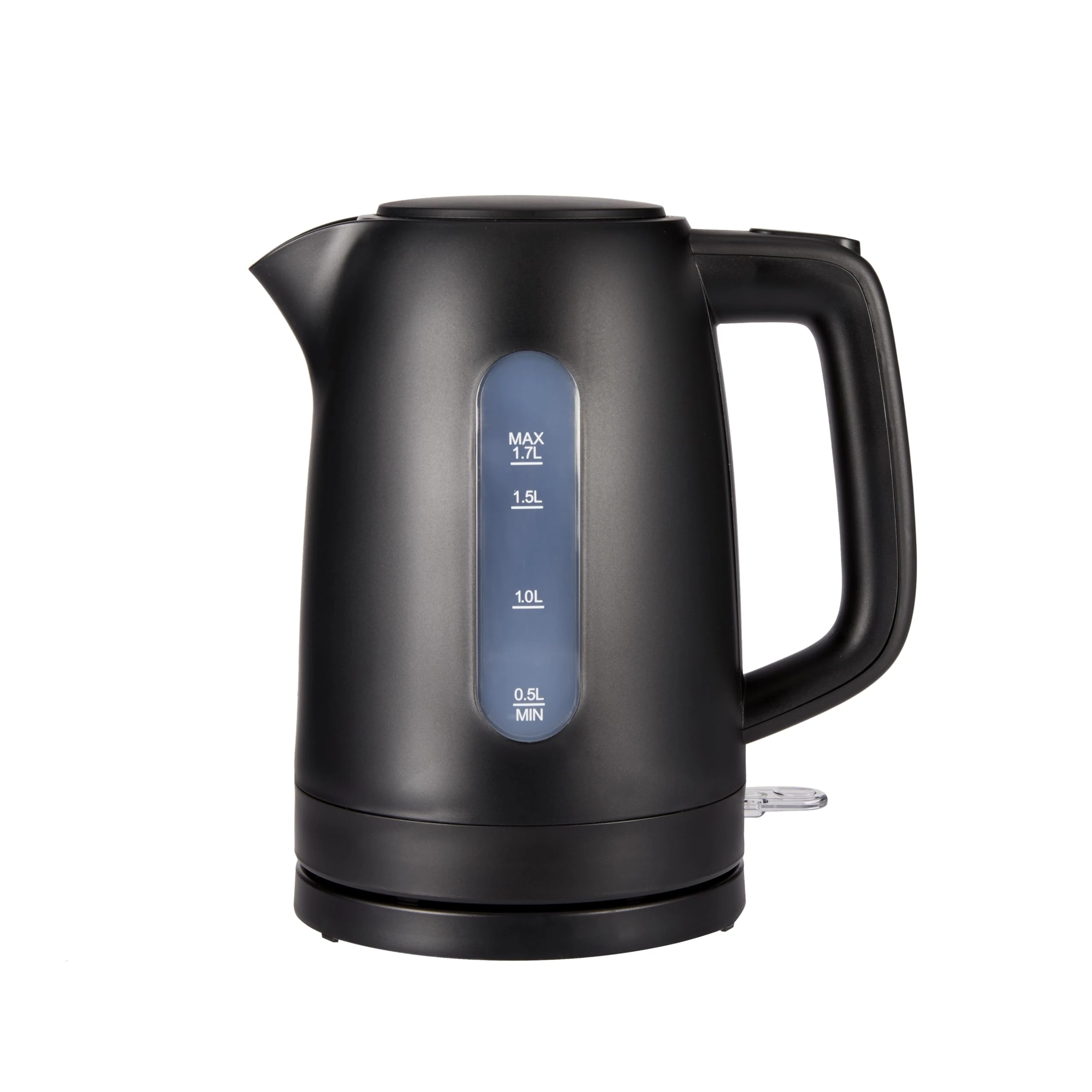 Amazon Basics Electric Kettle 1.7L, 3000 W, BPA-Free with 360° Base, Auto Shut-Off and Removable Anti-Scale Filter, Matte Black