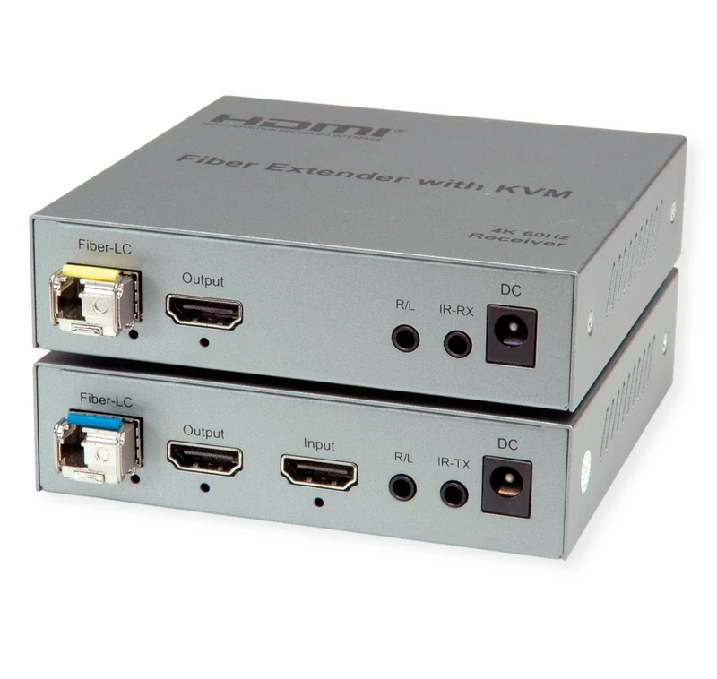 ROLINE KVM Extender Over Fiber Optic HDMI 4K USB 20km