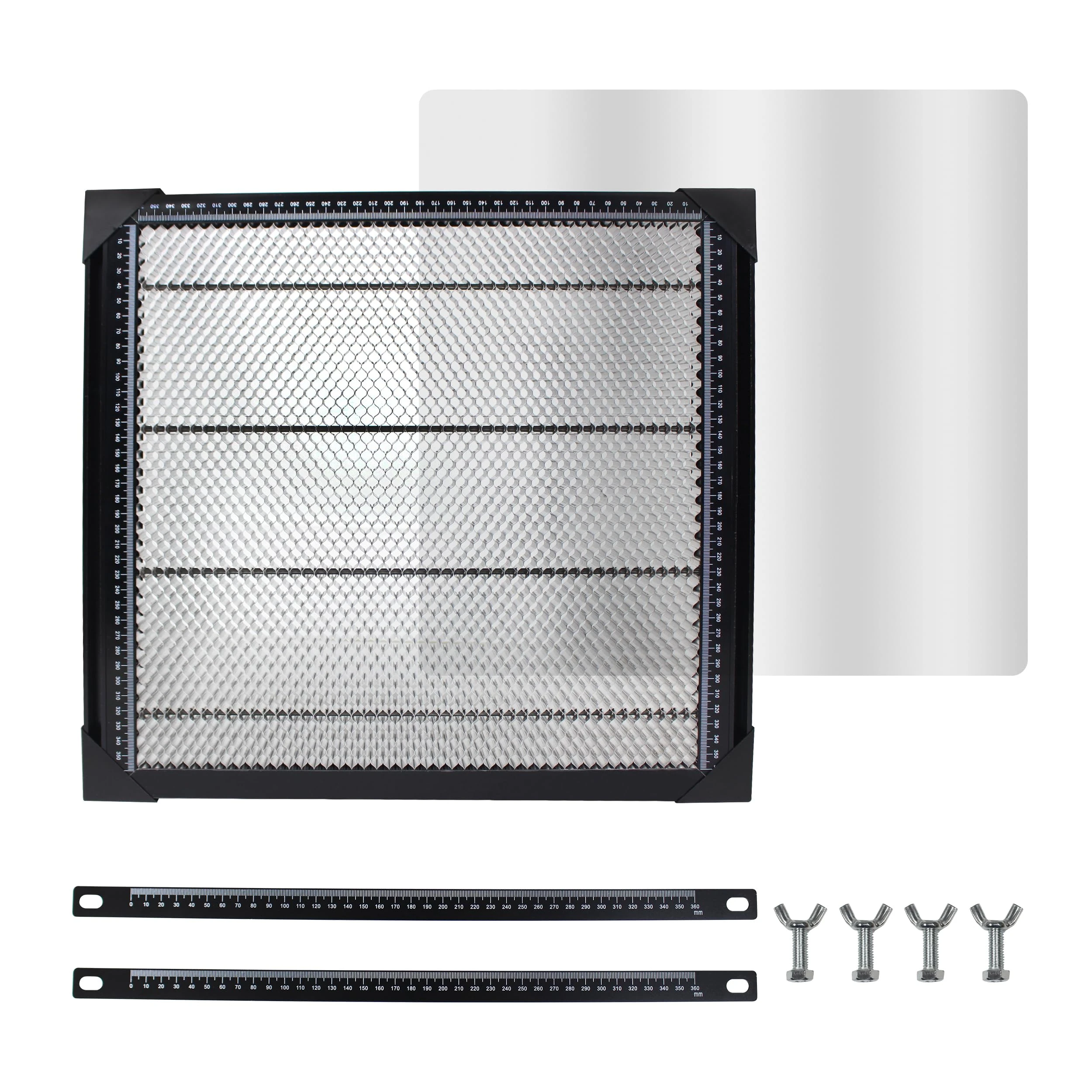 XUNKUNER Honeycomb Laser Bed 400mm x 400mm Aluminium Alloy Honeycomb Working Table with Aluminum Plate for Laser Engraver Cutter, Working Area 14.2" x 14.2" (400X400mm)